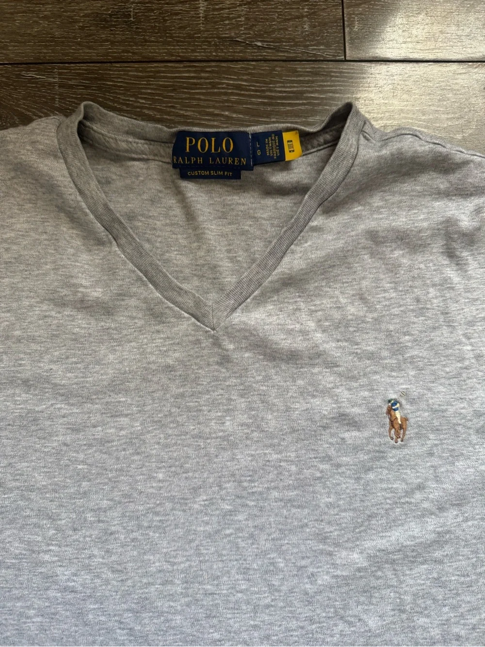 Polo by Ralph Lauren Light Grey V-Neck Polo Tee